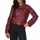 Korte bordeaux leatherlook jacket_