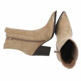 Kaki bruin daimen western-biker enkellaarsje Claudy_