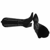 Zwarte daimen  hoge western-biker laars Canela_