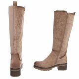 Kaki bruine suede hoge laars Carise_