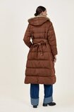 Bruine lange luxe gewatteerde mantel _