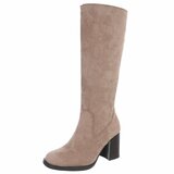Taupe suede hoge laars Carmenta_