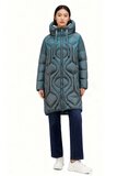 Cozy teal blauwe midi winter pufferjas_