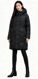 Cozy zwarte midi winter pufferjas_
