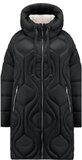 Cozy zwarte midi winter pufferjas_