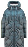 Cozy teal blauwe midi winter pufferjas_