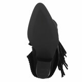 Zwart daimen half hoog western-biker enkellaarsje Cayenna_