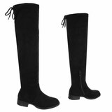 Zwarte hoge suede overknee laars Camee_