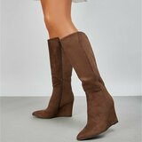 Bruine hoge suede laars Lucyna _