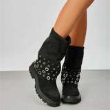 Zwarte suede biker boot Chelisa_