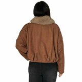 Trendy camel bomber jacket in leatherlook_