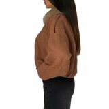 Trendy camel bomber jacket in leatherlook_