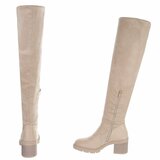 Beige hoge suede overknee laars Crina_