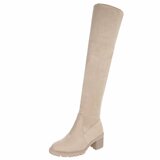 Beige hoge suede overknee laars Crina_