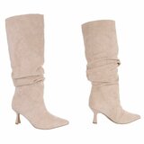 Beige hoge suede laars Myriam_