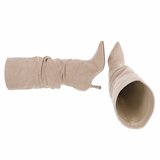 Beige hoge suede laars Myriam_