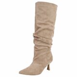 Kaki bruine hoge suede laars Myriam_