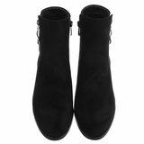 Zwart suede enkellaarsje Aurelia_