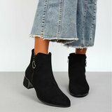Zwart suede enkellaarsje Aurelia_