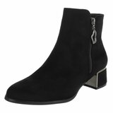 Zwart suede enkellaarsje Aurelia_