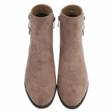 Kaki bruin suede enkellaarsje Aurelia_