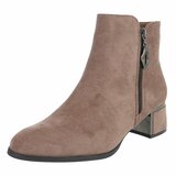 Kaki bruin suede enkellaarsje Aurelia_