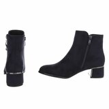 Donker blauw suede enkellaarsje Aurelia_