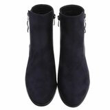 Donker blauw suede enkellaarsje Aurelia_