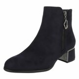 Donker blauw suede enkellaarsje Aurelia_