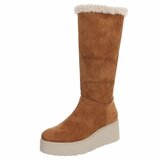 Camel suede enkellaarsje Callas_