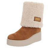 Camel suede enkellaarsje Callas_
