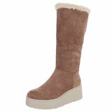 Kaki bruin suede enkellaarsje Callas_