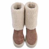 Kaki bruin suede enkellaarsje Callas_