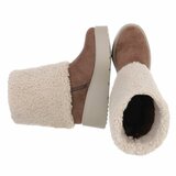 Kaki bruin suede enkellaarsje Callas_