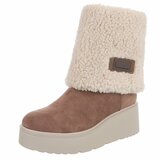 Kaki bruin suede enkellaarsje Callas_
