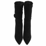 Zwart high heel suede enkellaarsje Petra_