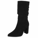 Zwart high heel suede enkellaarsje Petra_