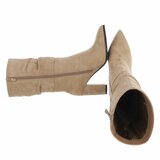 Kaki bruin high heel suede enkellaarsje Petra_