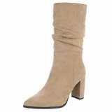 Kaki bruin high heel suede enkellaarsje Petra_