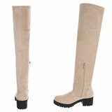 Beige hoge suede overknee laars Cenisa_