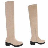Beige hoge suede overknee laars Cenisa_