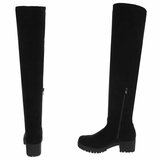 Zwarte hoge suede overknee laars Cenisa_