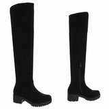 Zwarte hoge suede overknee laars Cenisa_
