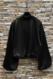 Chique zwarte blouse in satijn_