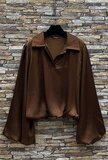 Chique bruine blouse in satijn_