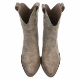 Bottines biker-western brunes kaki Dorota_
