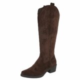 Hoge bruine suede western-biker laars Cheryl_