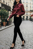 Trendy bordeaux blouse in satijn_