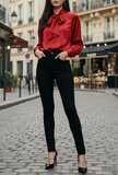 Trendy rode blouse in satijn_