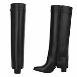 Hoge zwarte laars met omslag Chica_